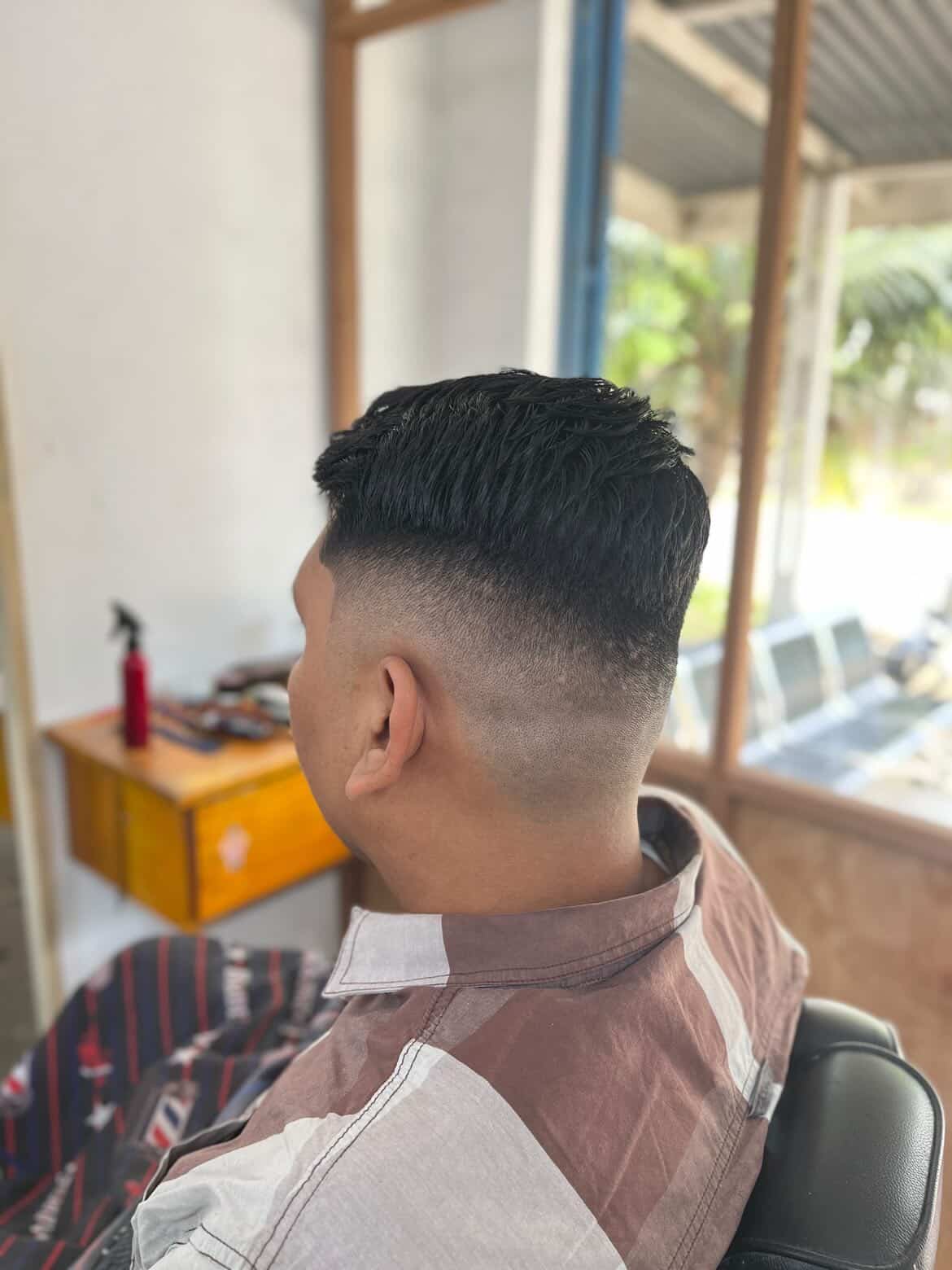 Modern fade haircut result